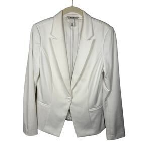 White House Black Market White Front Button Lightweight Blazer Women's 8